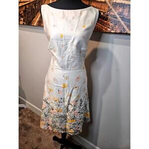 LOFT Floral Print Cotton Dress Size 16